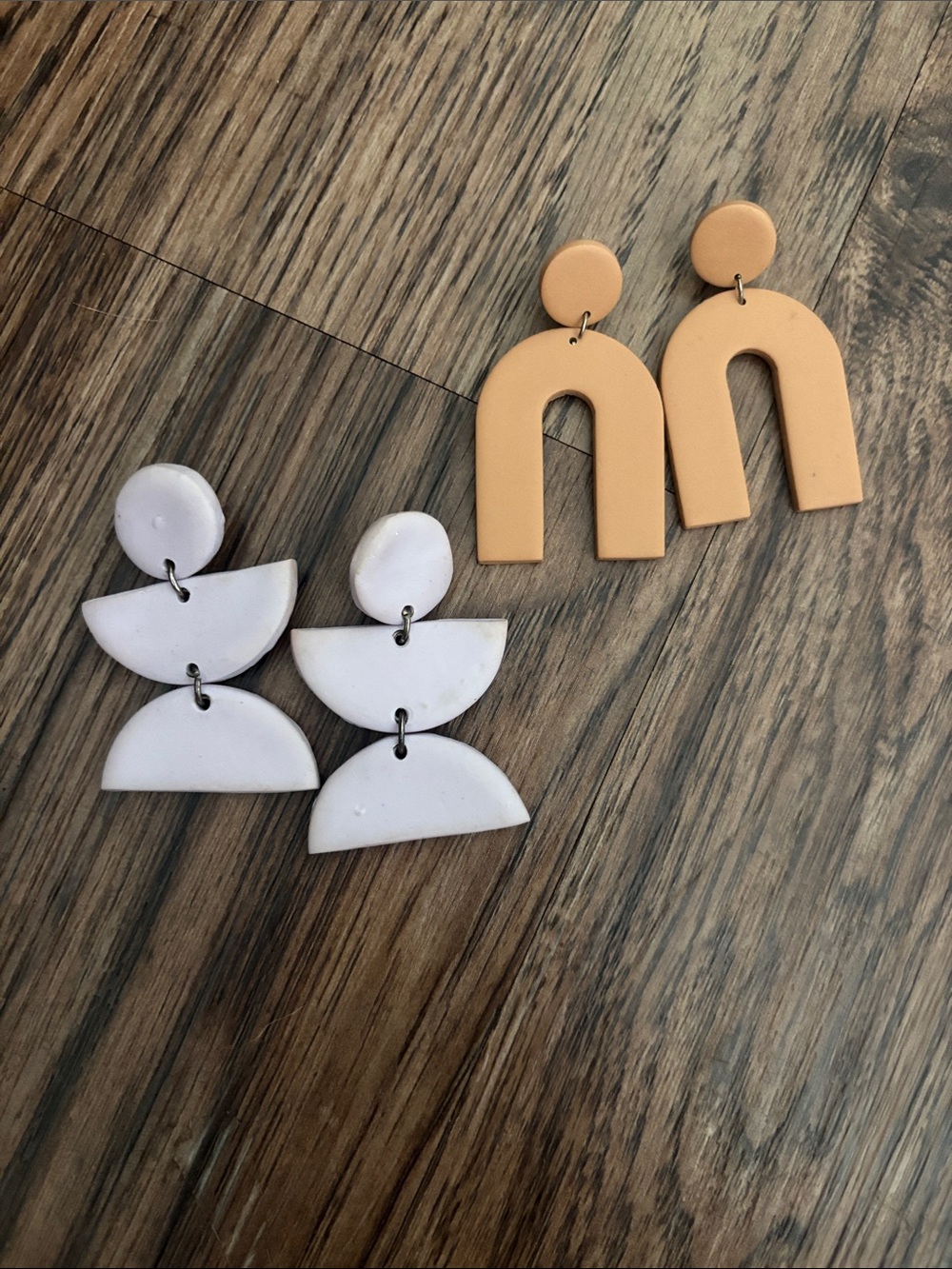 handmade polymer clay statement earrings — 2 pairs